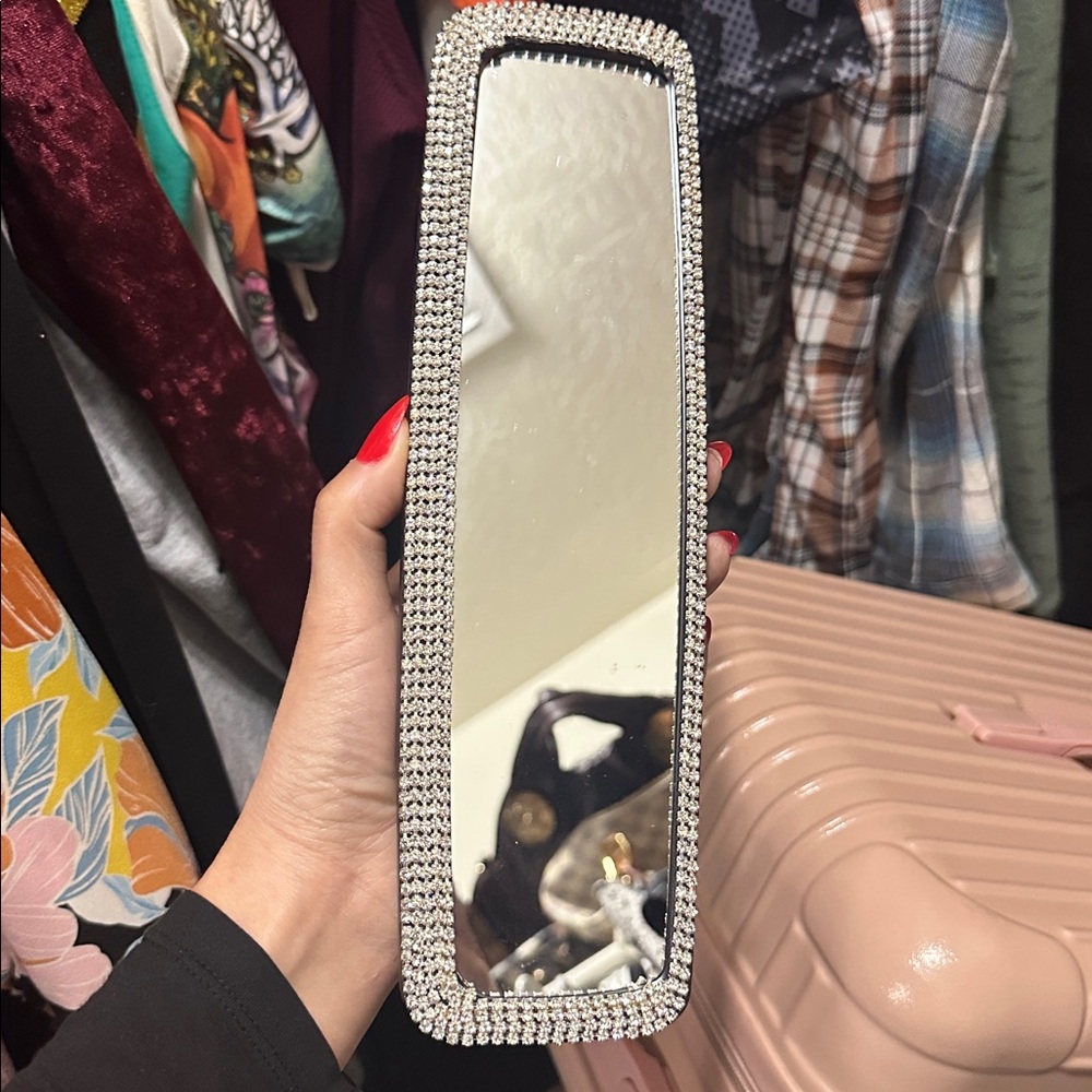 Rhinestone Rearview Mirror - Picture 2 of 2